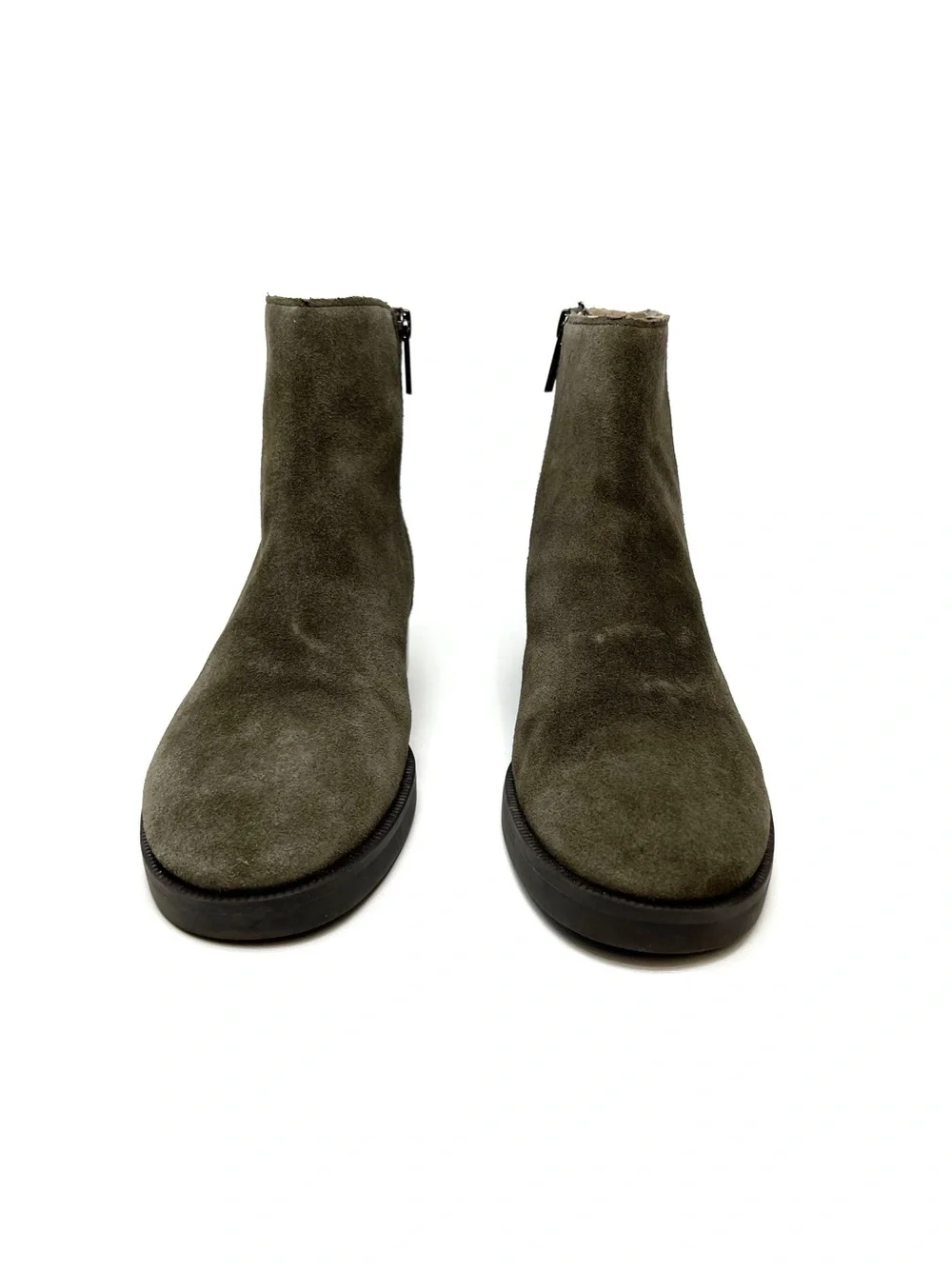 Abeo Traverse Ankle Olive Green Suede Side-Zip Ankle Boots